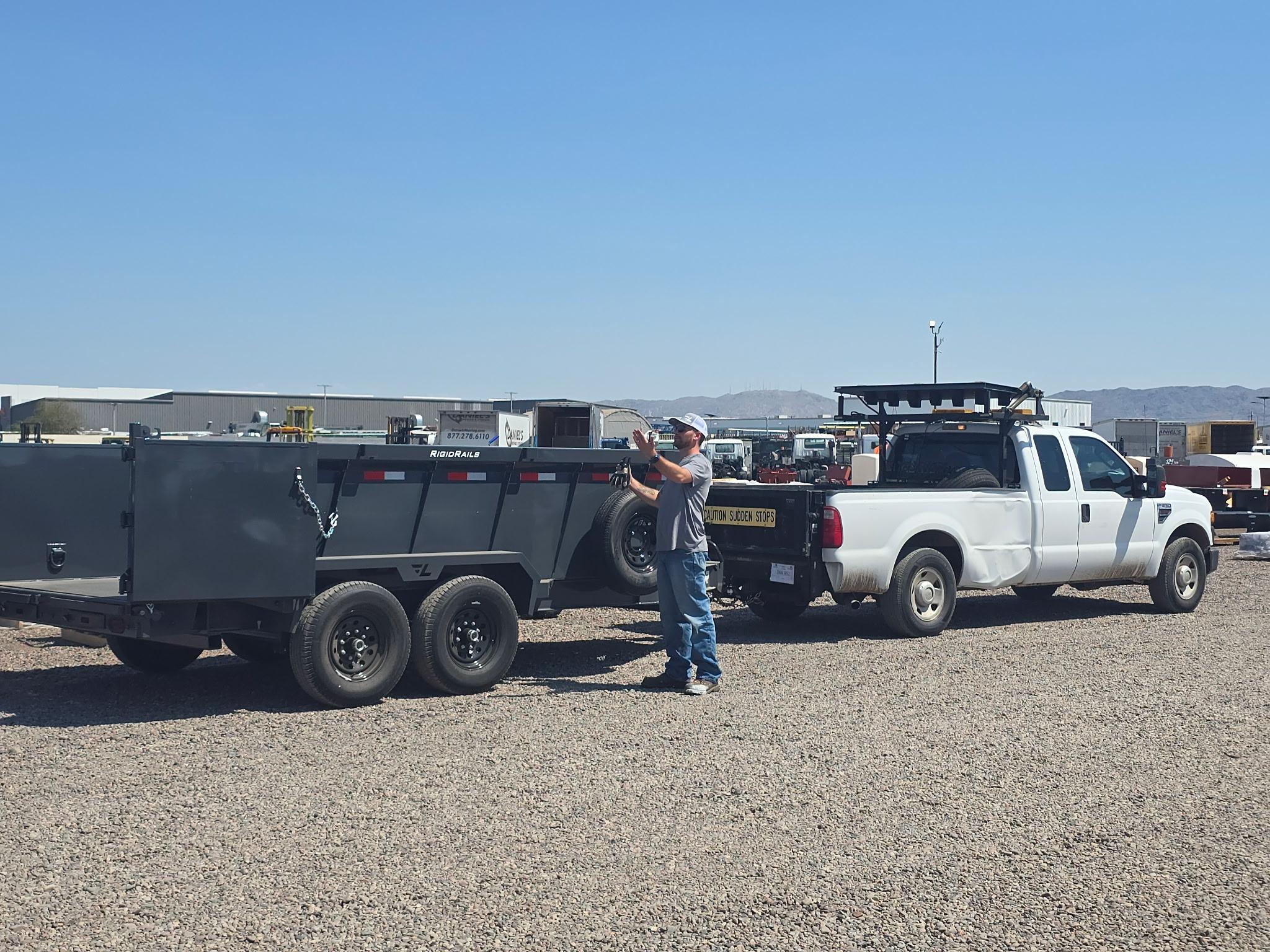 Helpful Hauling truck and trailer